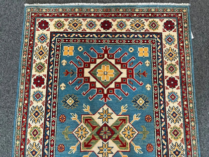 Kazak Light Blue 3X5 Handmade Wool Rug # 12997