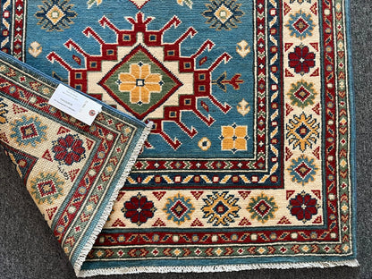 Kazak Light Blue 3X5 Handmade Wool Rug # 12997