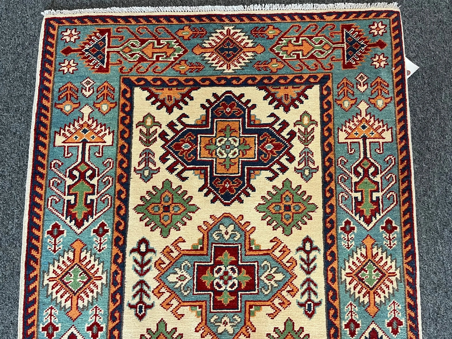 Kazak Geometric 3X5 Handmade Wool Rug # 13012