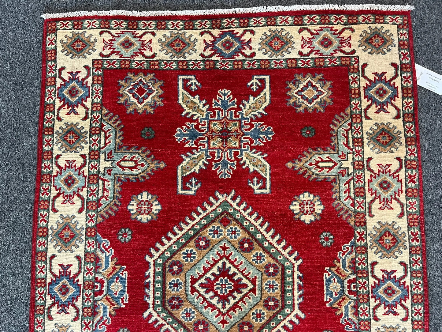 Kazak Red & Blue 3X5 Handmade Wool Rug # 13014