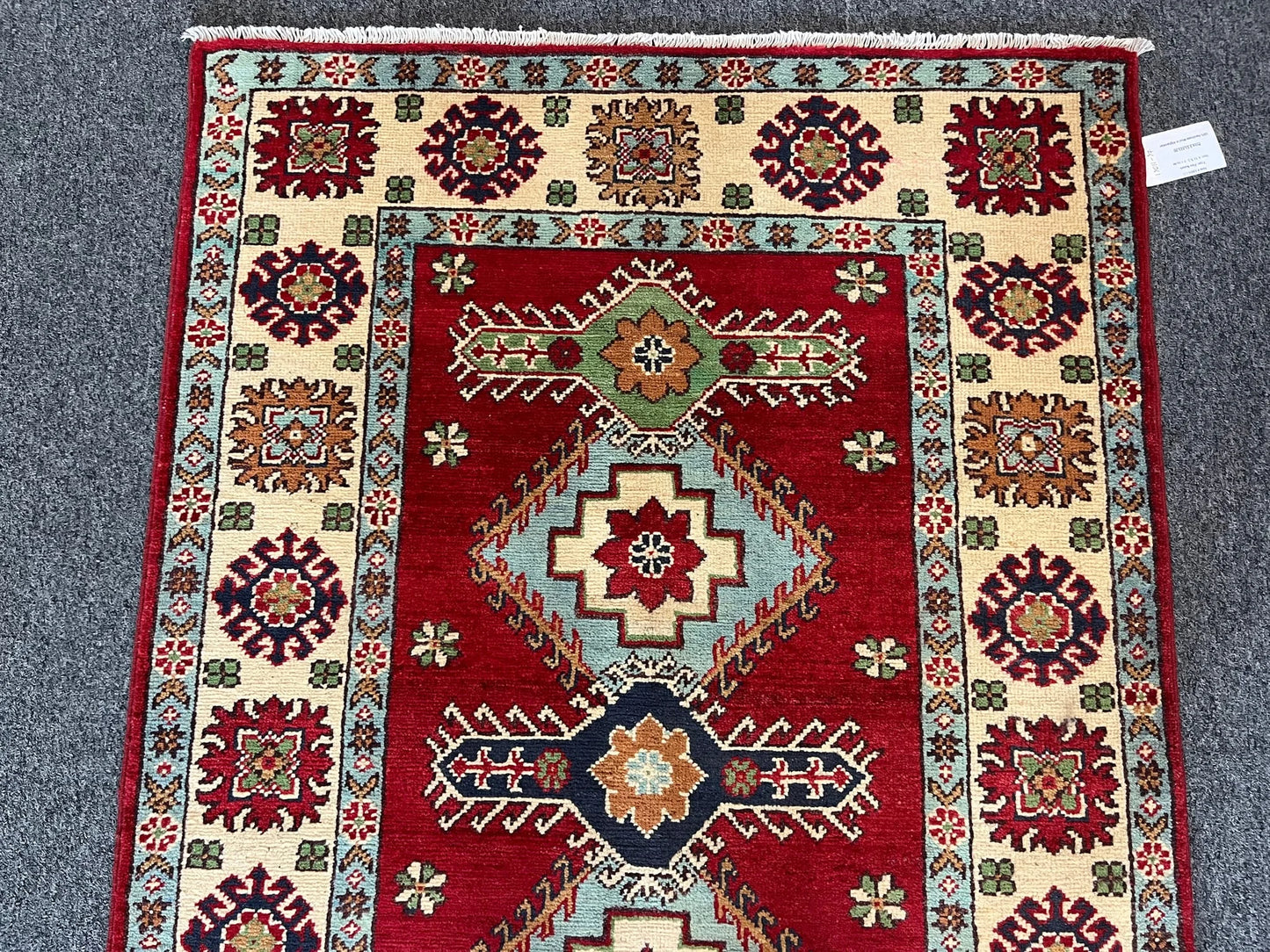 Kazak Geometric 3X5 Handmade Wool Rug # 13011