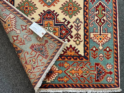 Kazak Beige 3X5 Handmade Wool Rug # 13010