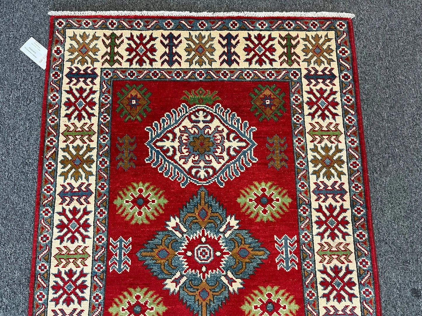 Kazak Geometric 3X5 Handmade Wool Rug # 13327