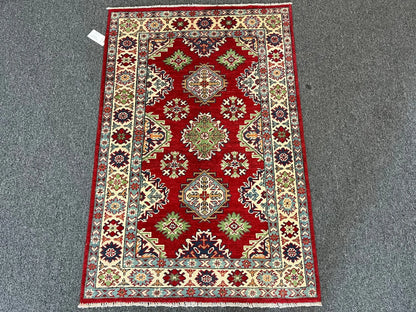 Kazak Red & Blue 3X5 Handmade Wool Rug # 13321