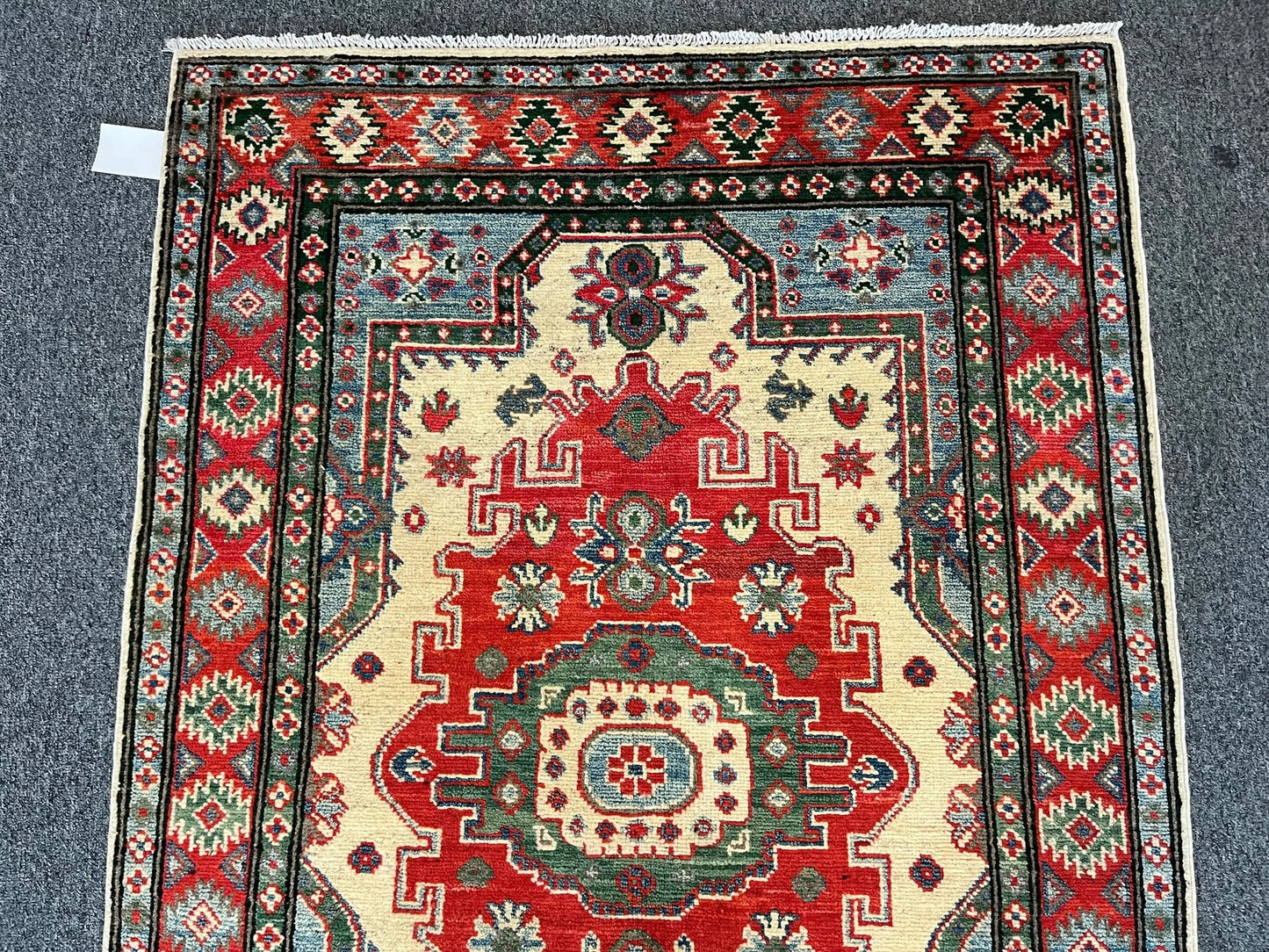 Kazak Geometric 3X5 Handmade Wool Rug # 13322