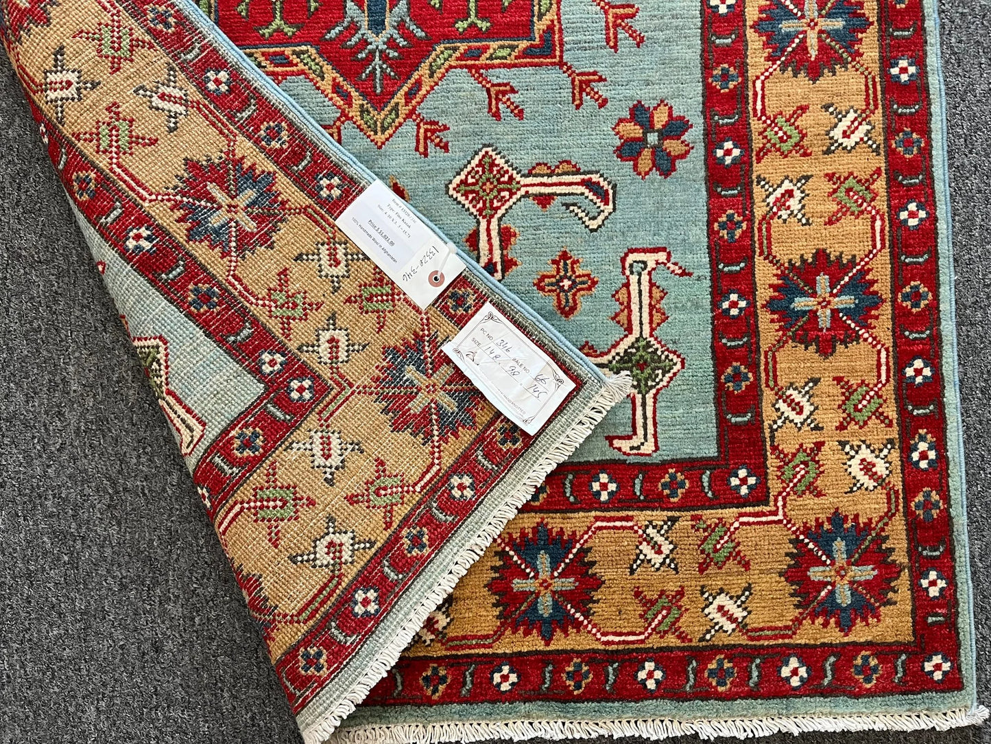 Kazak Geometric 3X5 Handmade Wool Rug # 13320