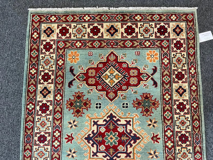 Kazak Light Blue 3X5 Handmade Wool Rug # 13324