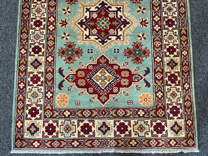 Kazak Light Blue 3X5 Handmade Wool Rug # 13324