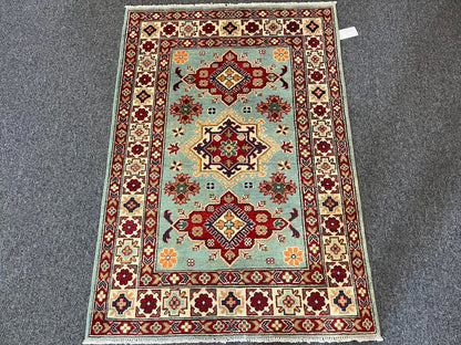 Kazak Light Blue 3X5 Handmade Wool Rug # 13324