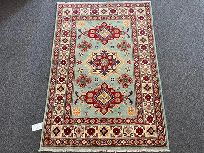 Kazak Light Blue 3X5 Handmade Wool Rug # 13324