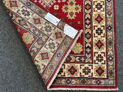 Kazak Red & Blue 3X5 Handmade Wool Rug # 13325