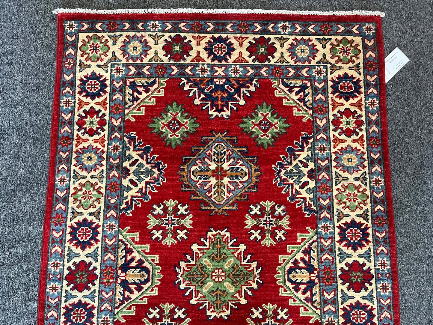 Kazak Geometric 3X5 Handmade Wool Rug # 13003