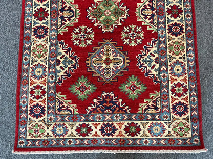 Kazak Geometric 3X5 Handmade Wool Rug # 13003