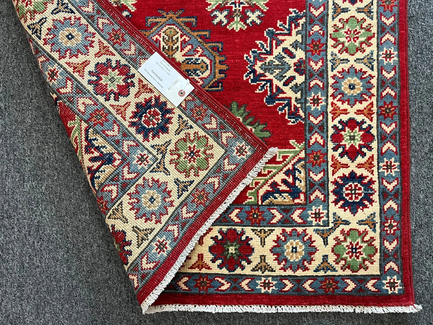 Kazak Geometric 3X5 Handmade Wool Rug # 13003