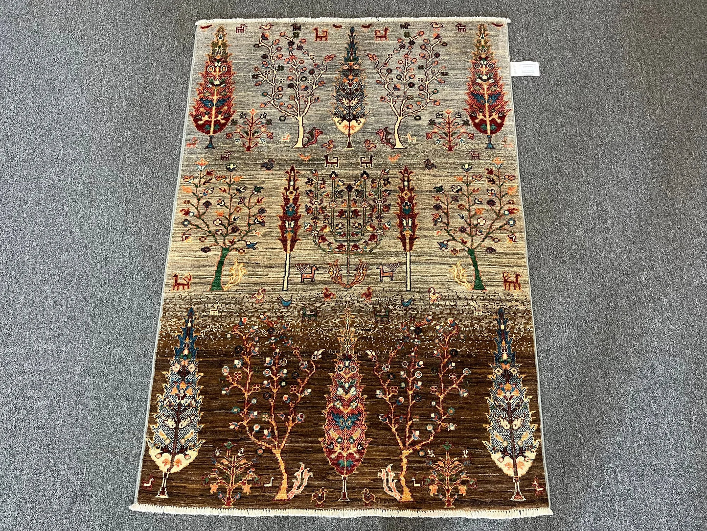 3X5 Multicolor Tree of Life Handmade Wool Rug # 13128