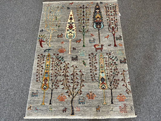 Tribal Tree of Life 3X5 Handmade Wool Rug # 13131