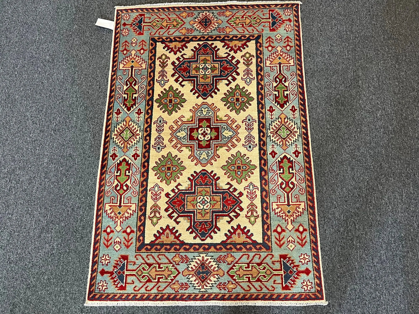 Kazak Multicolor 3X5 Handmade Wool Rug # 13286