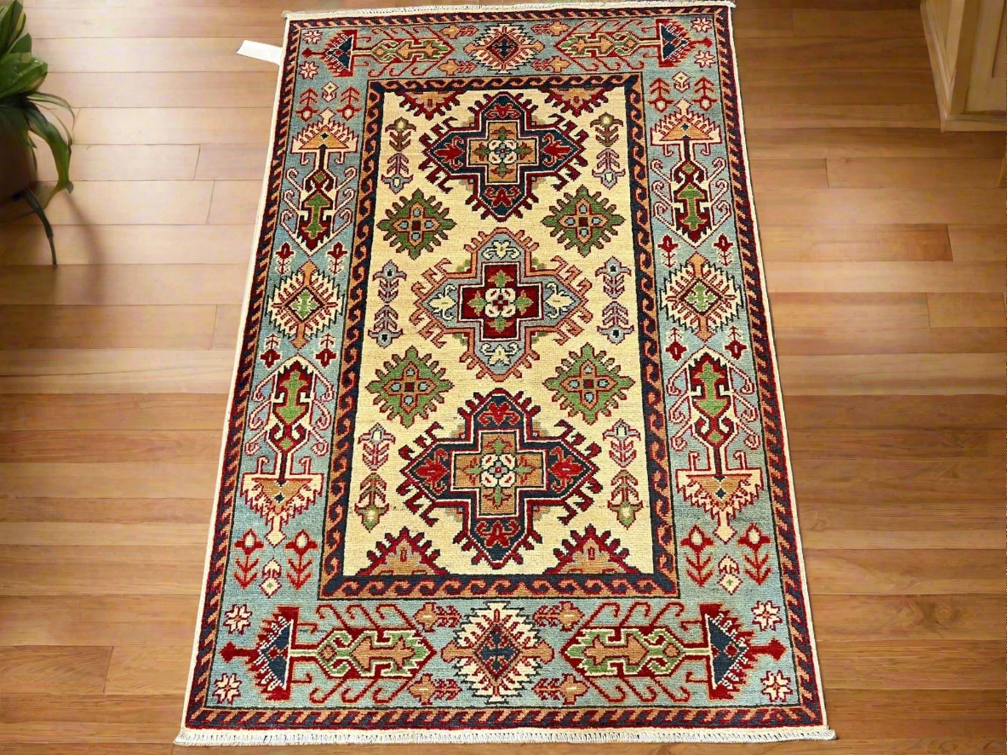 Kazak Multicolor 3X5 Handmade Wool Rug # 13286