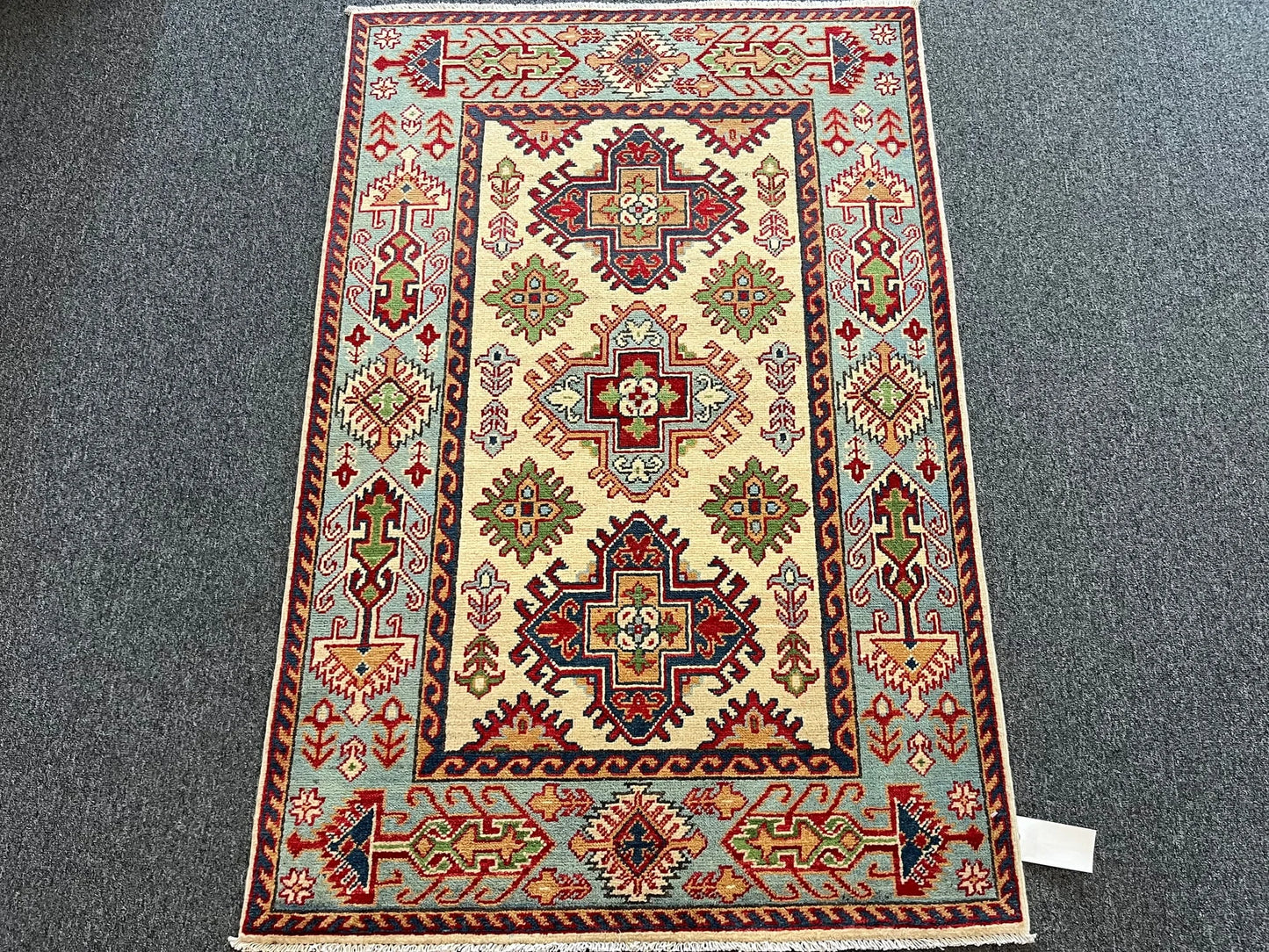 Kazak Multicolor 3X5 Handmade Wool Rug # 13286