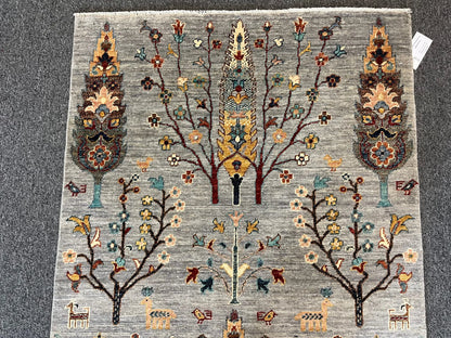 3X5 Multicolor Tree of Life Handmade Wool Rug # 13118