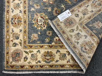 4X6 Ziegler Oushak Blue/Gray Gold Handmade Wool Rug # 13247