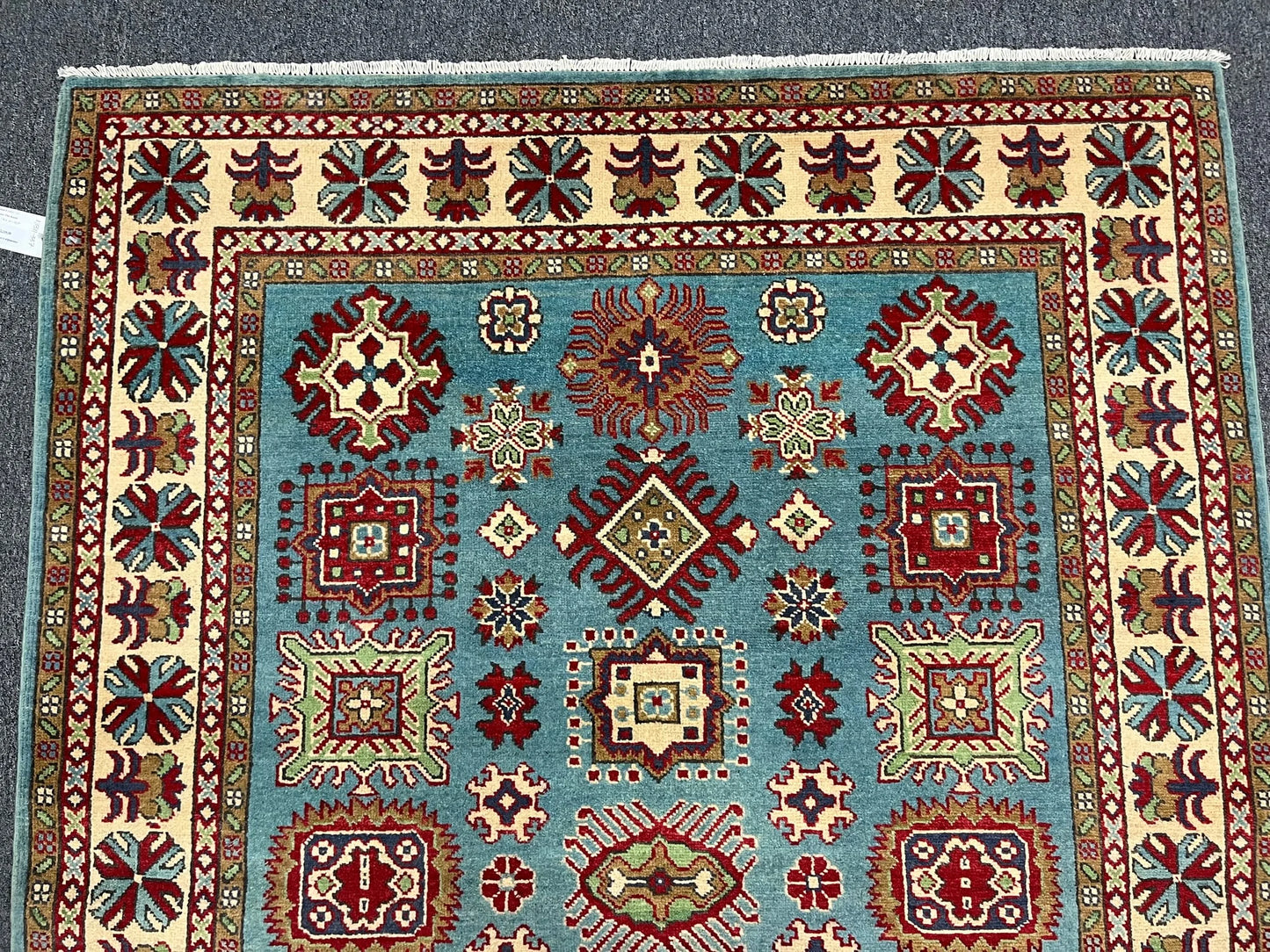 Kazak Light Blue 5X7 Handmade Wool Rug # 13311