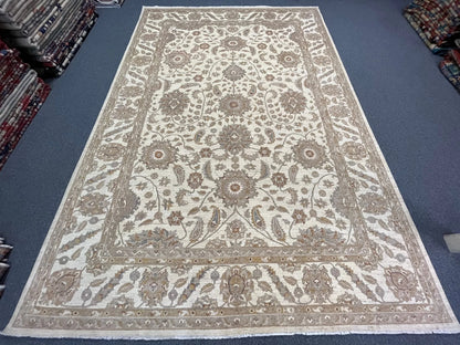 Chobi Ziegler 10X14 Ivory Handmade Wool Rug # 13358