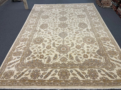 Chobi Ziegler 10X14 Ivory Handmade Wool Rug # 13358