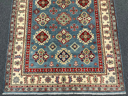 Kazak Light Blue 5X7 Handmade Wool Rug # 13036