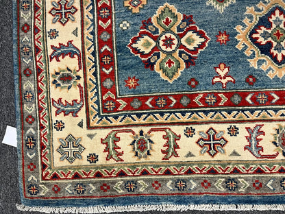 Kazak Light Blue 5X7 Handmade Wool Rug # 13036