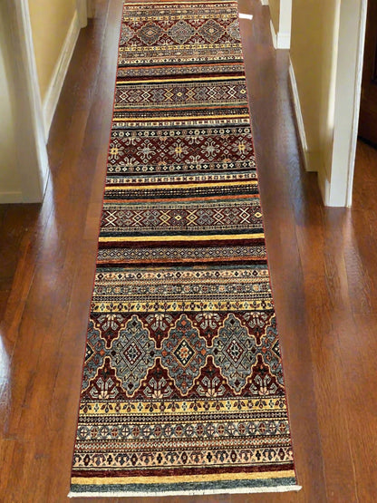 2' 7"X10' Tribal Khorjin Handmade Wool Runner Rug # 13218