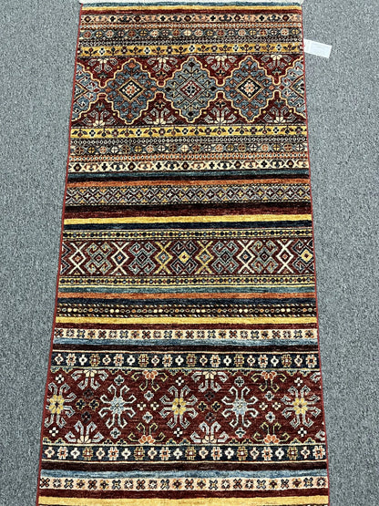 2' 7"X10' Tribal Khorjin Handmade Wool Runner Rug # 13218