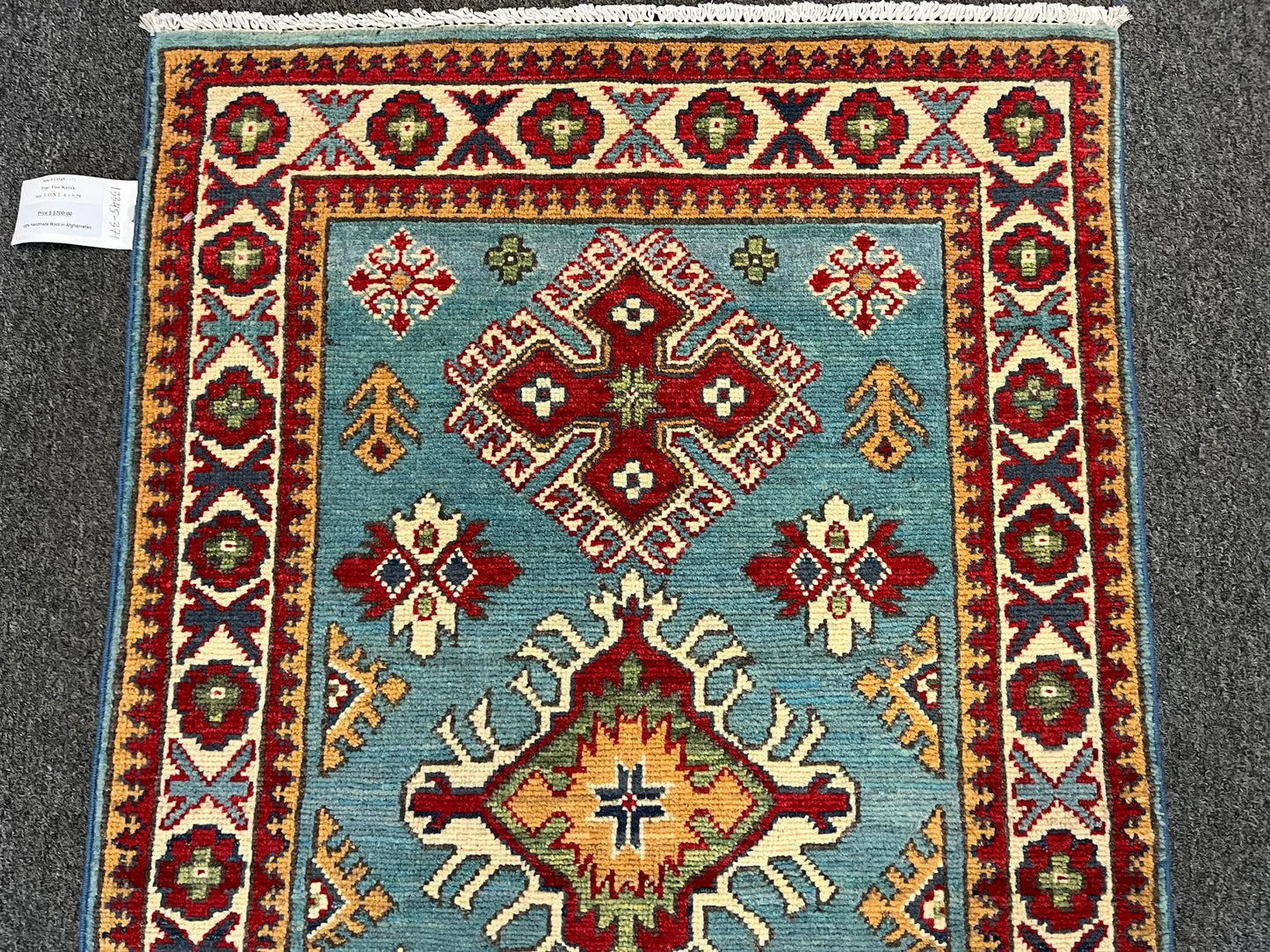 Geometric Kazak Multicolor 3X4 Handmade Wool Rug # 13345