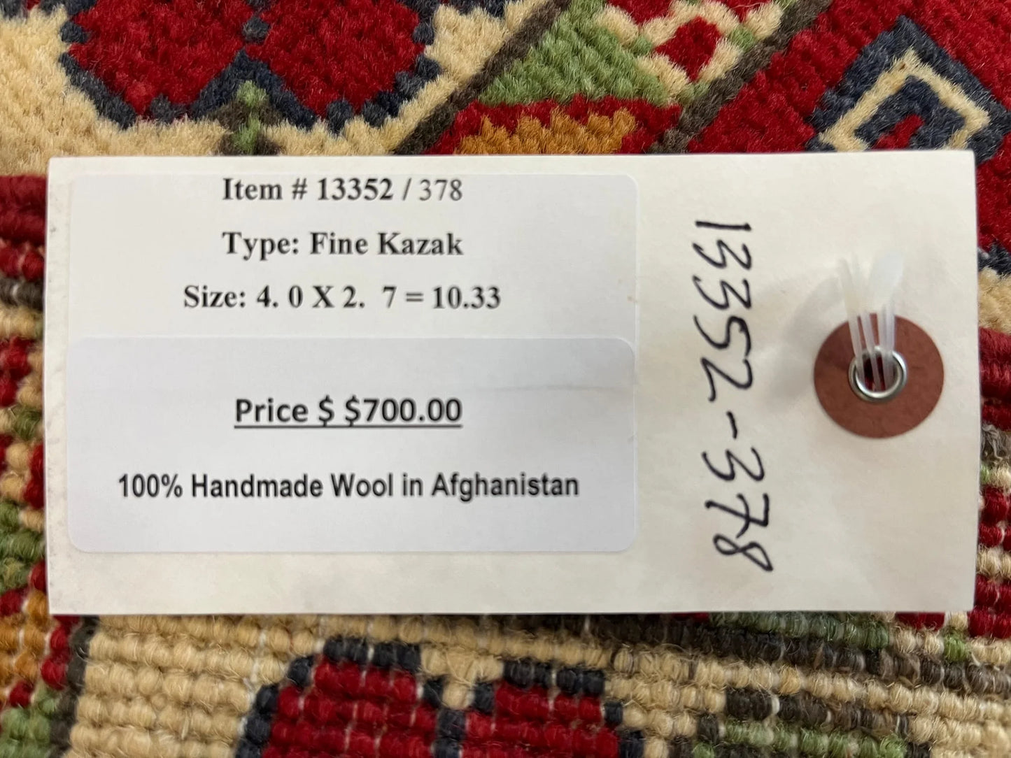 3X4 Kazak Handmade Wool Rug # 13352