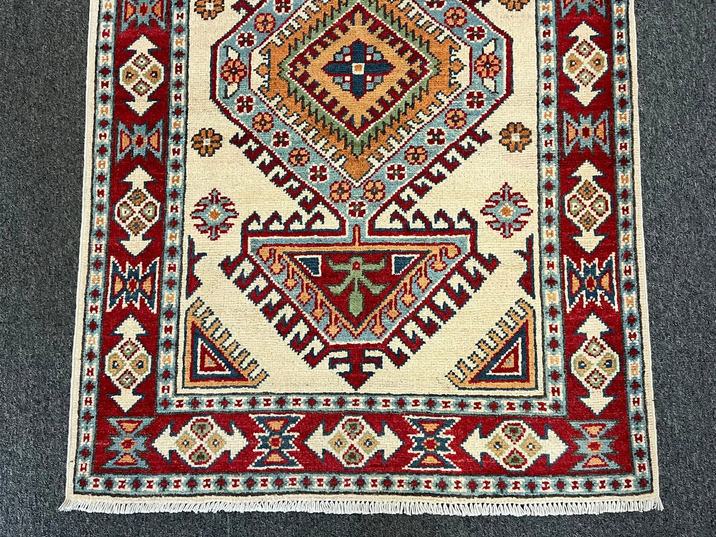 Kazak Multicolor 3X4 Handmade Wool Rug # 13347