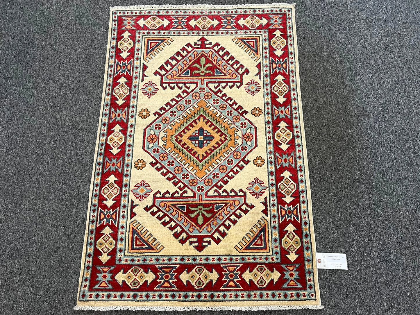 Kazak Multicolor 3X4 Handmade Wool Rug # 13347