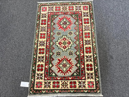 Kazak Multicolor 3X4 Handmade Wool Rug # 13017