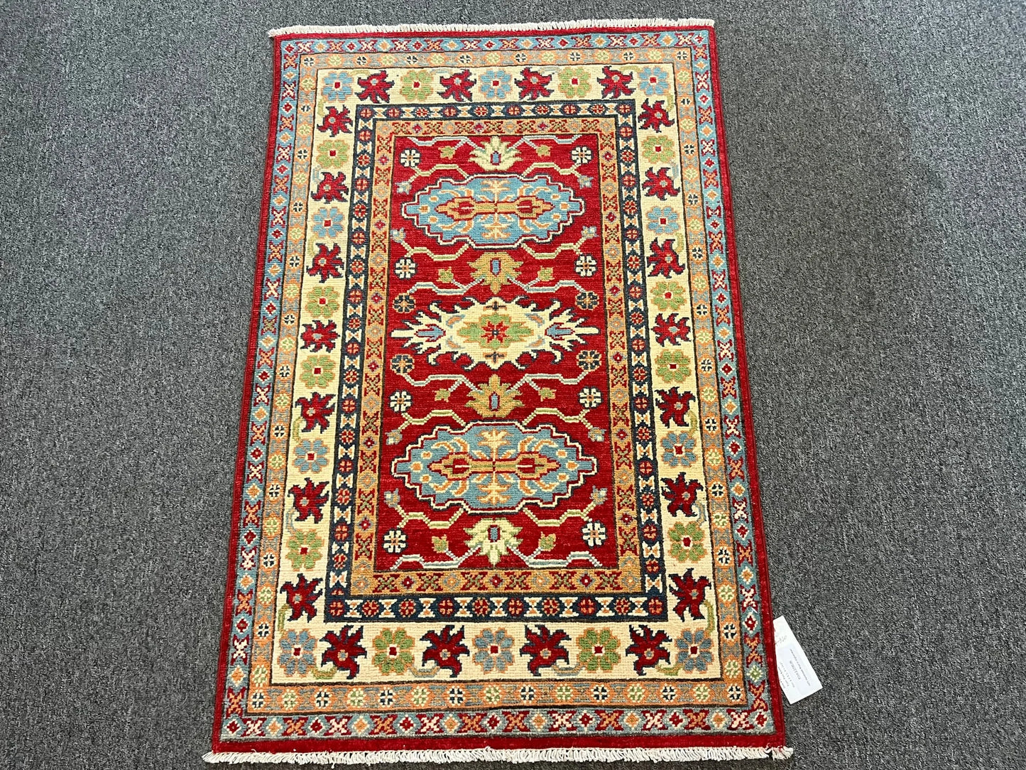 Kazak Multicolor 3X4 Handmade Wool Rug # 13334