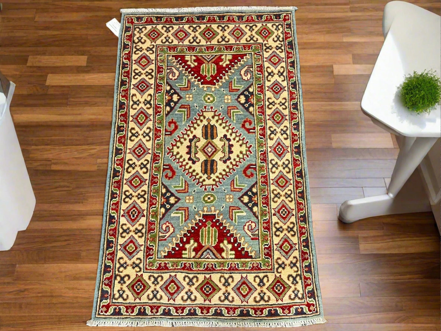 Kazak Multicolor 3X4 Handmade Wool Rug # 13330