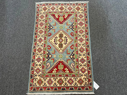 Kazak Multicolor 3X4 Handmade Wool Rug # 13330