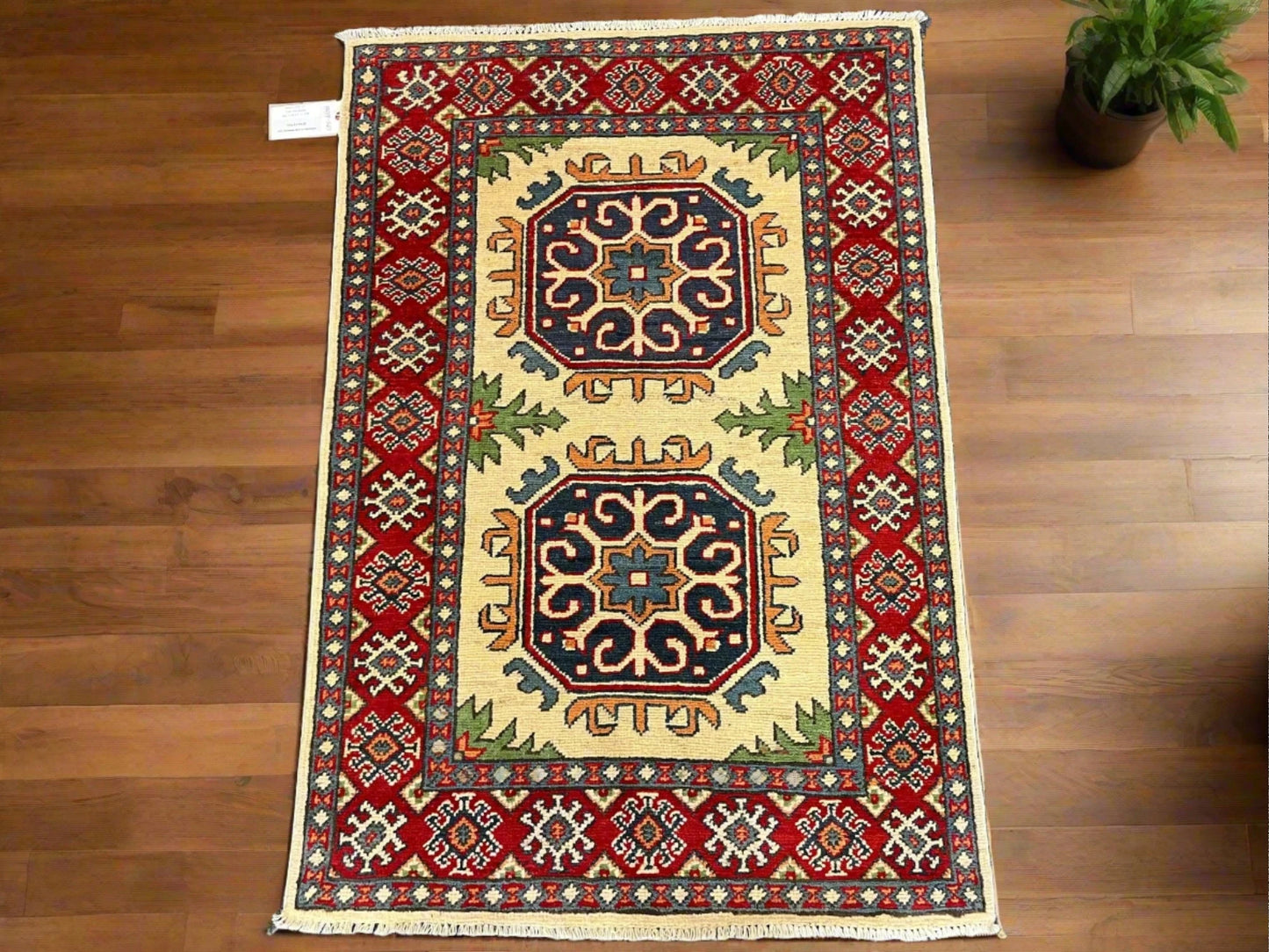 Kazak Multicolor 3X4 Handmade Wool Rug # 13339