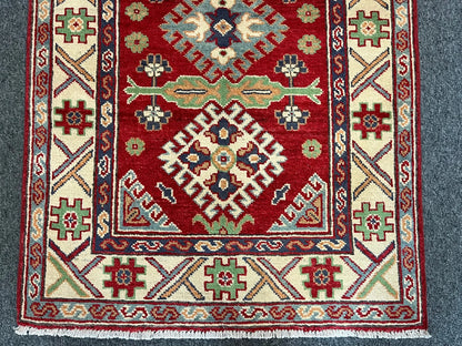 Kazak Red 3X4 Handmade Wool Rug # 13027