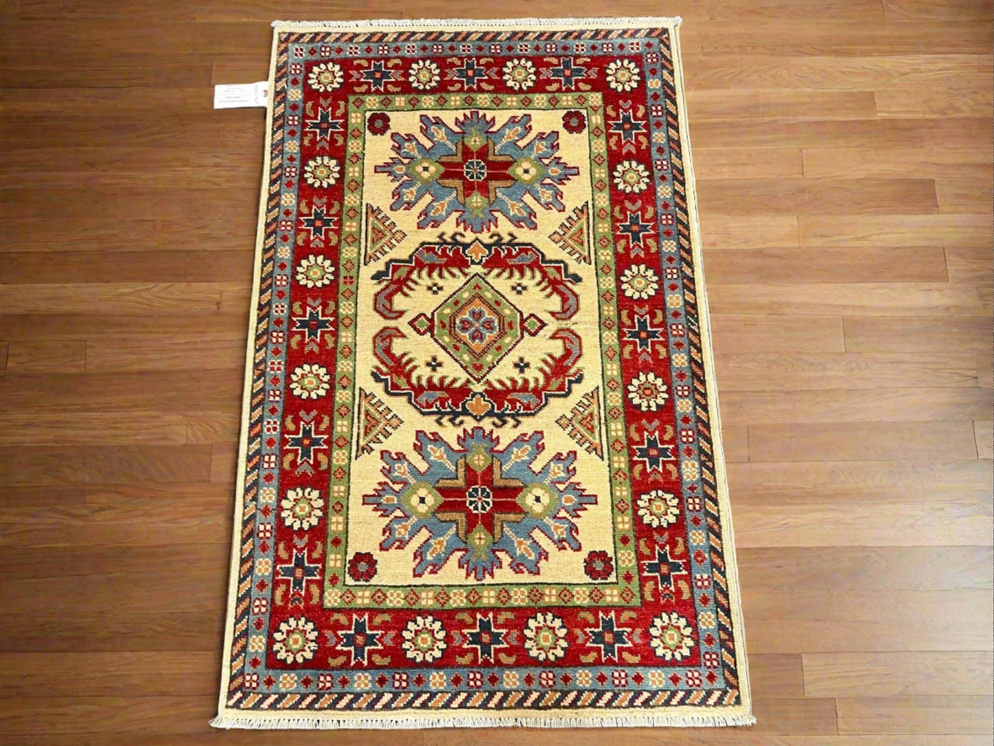 Kazak Multicolor 3X4 Handmade Wool Rug # 13341