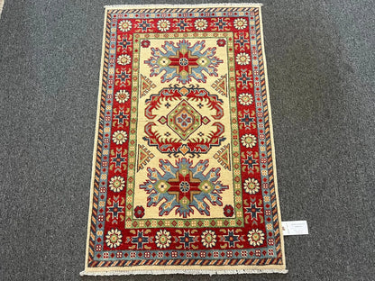 Kazak Multicolor 3X4 Handmade Wool Rug # 13341