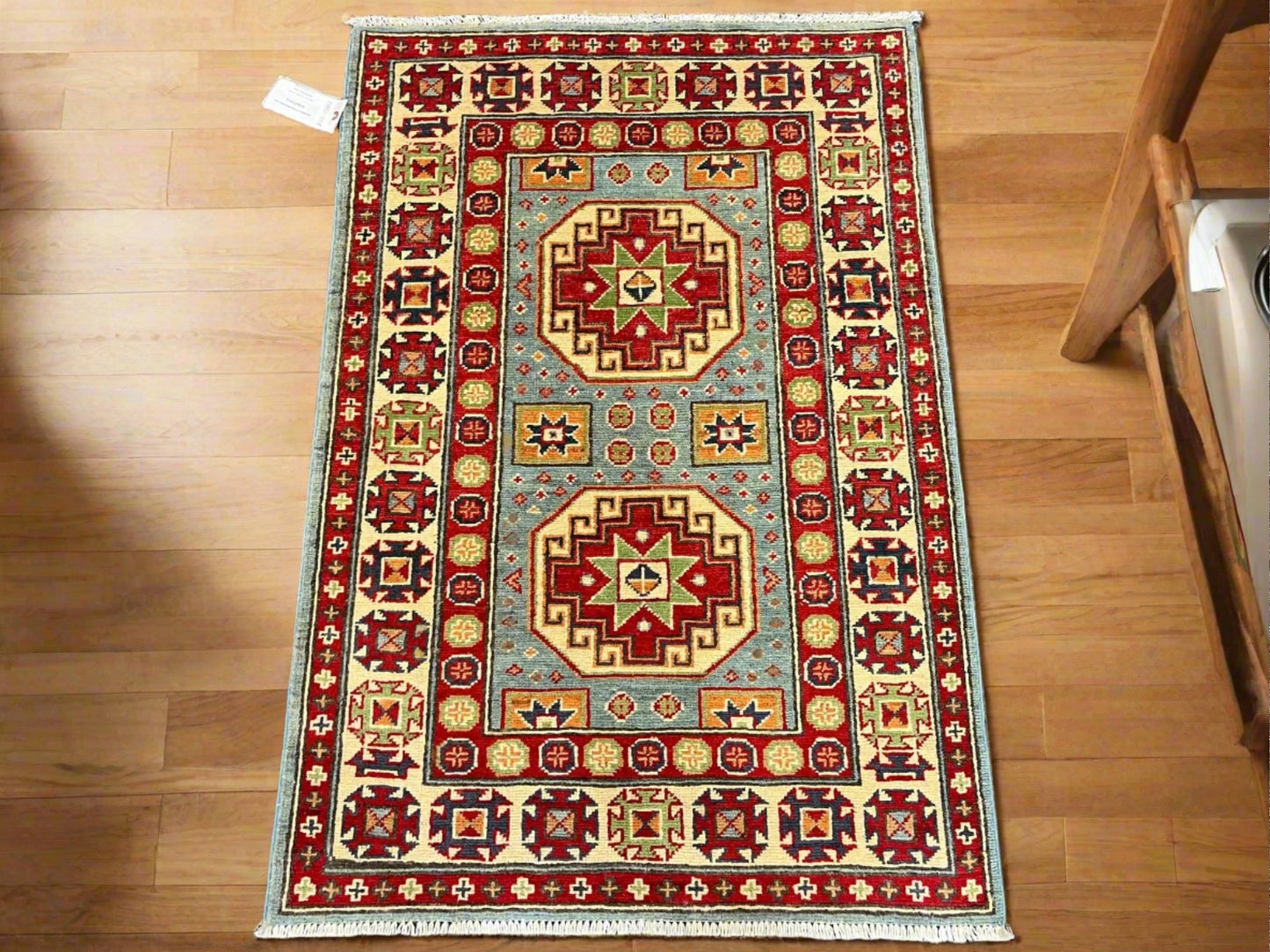 Kazak Multicolor 3X4 Handmade Wool Rug # 13332