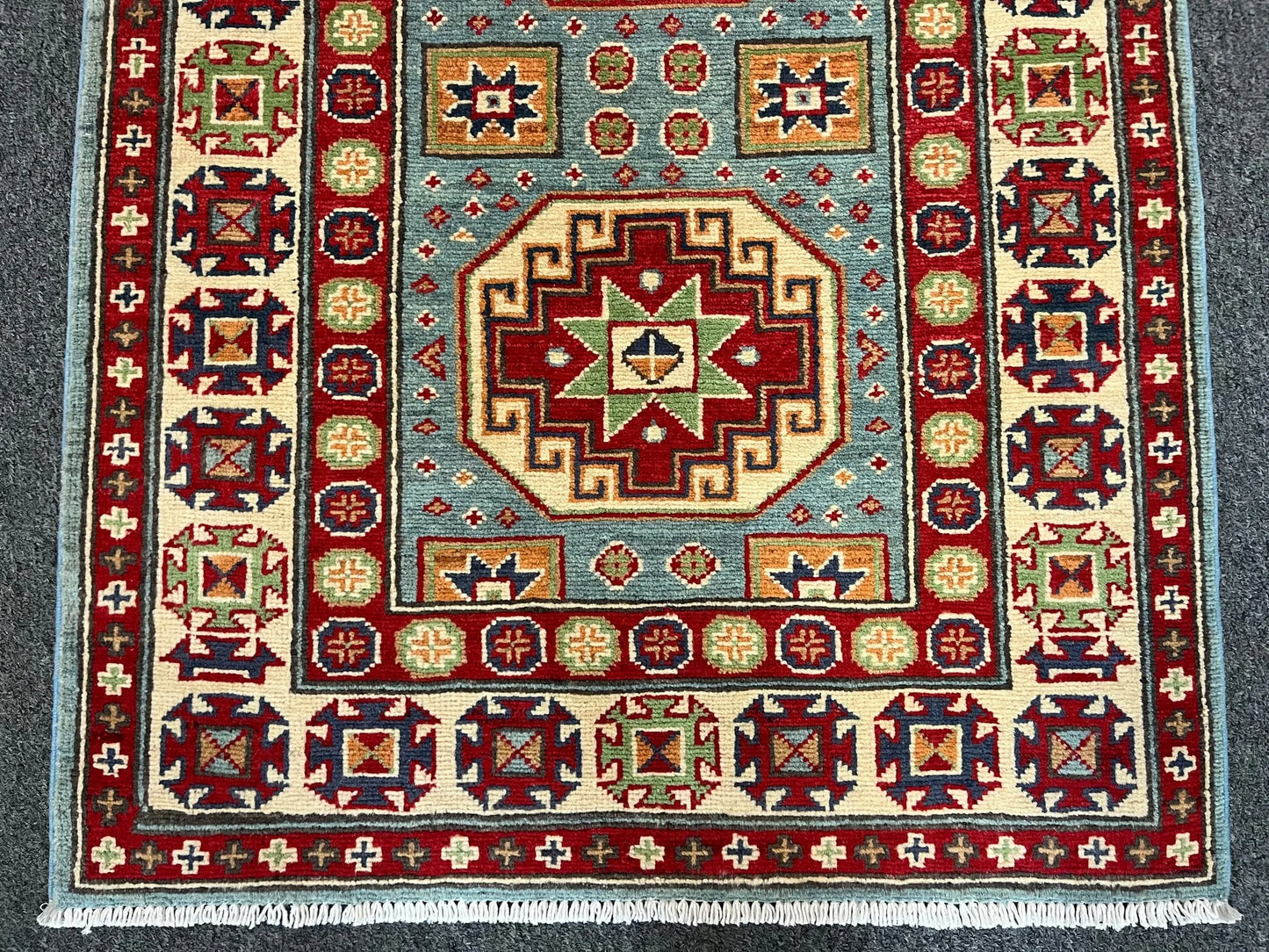 Kazak Multicolor 3X4 Handmade Wool Rug # 13332