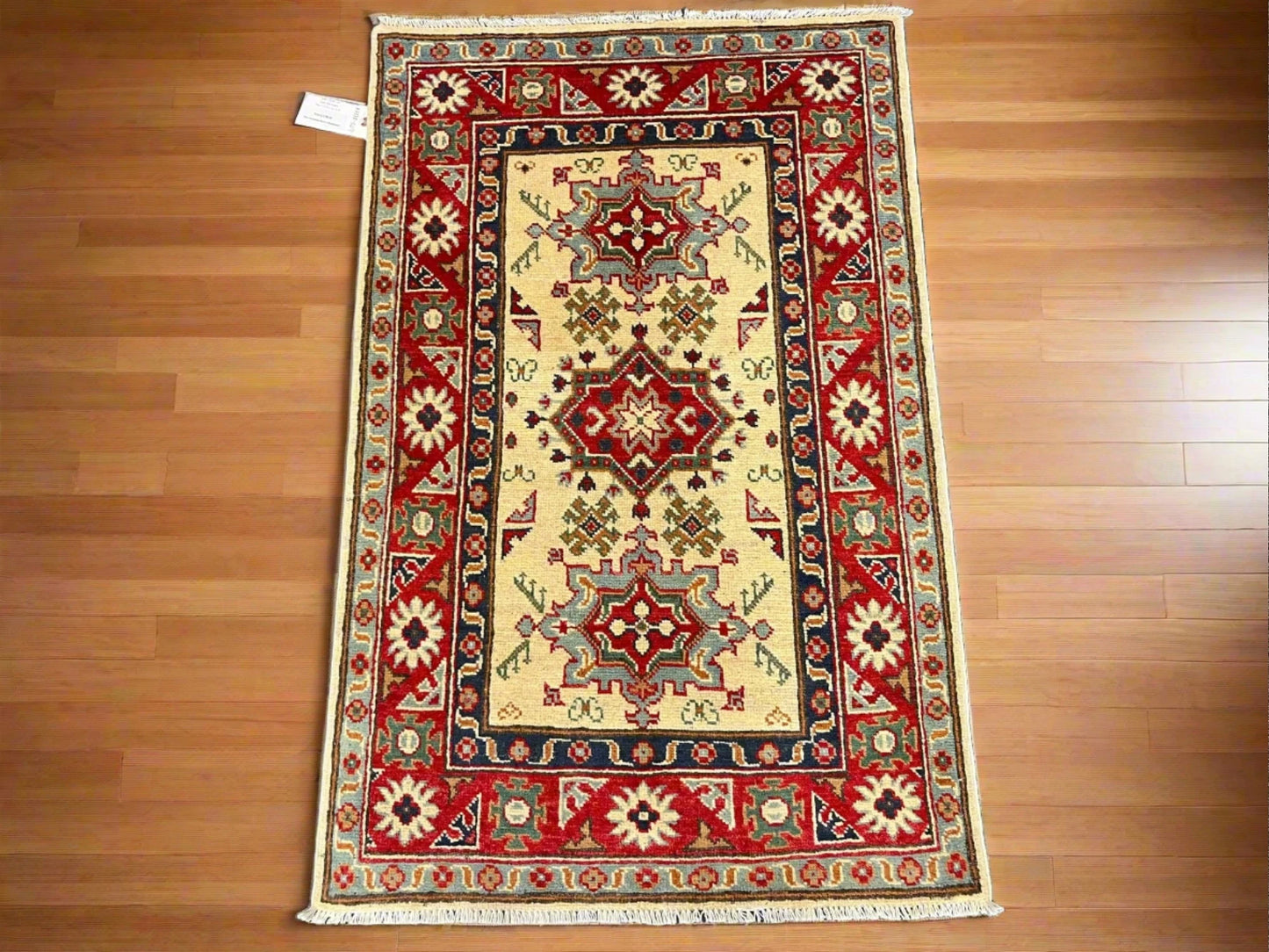 Kazak Multicolor 3X4 Handmade Wool Rug # 13338