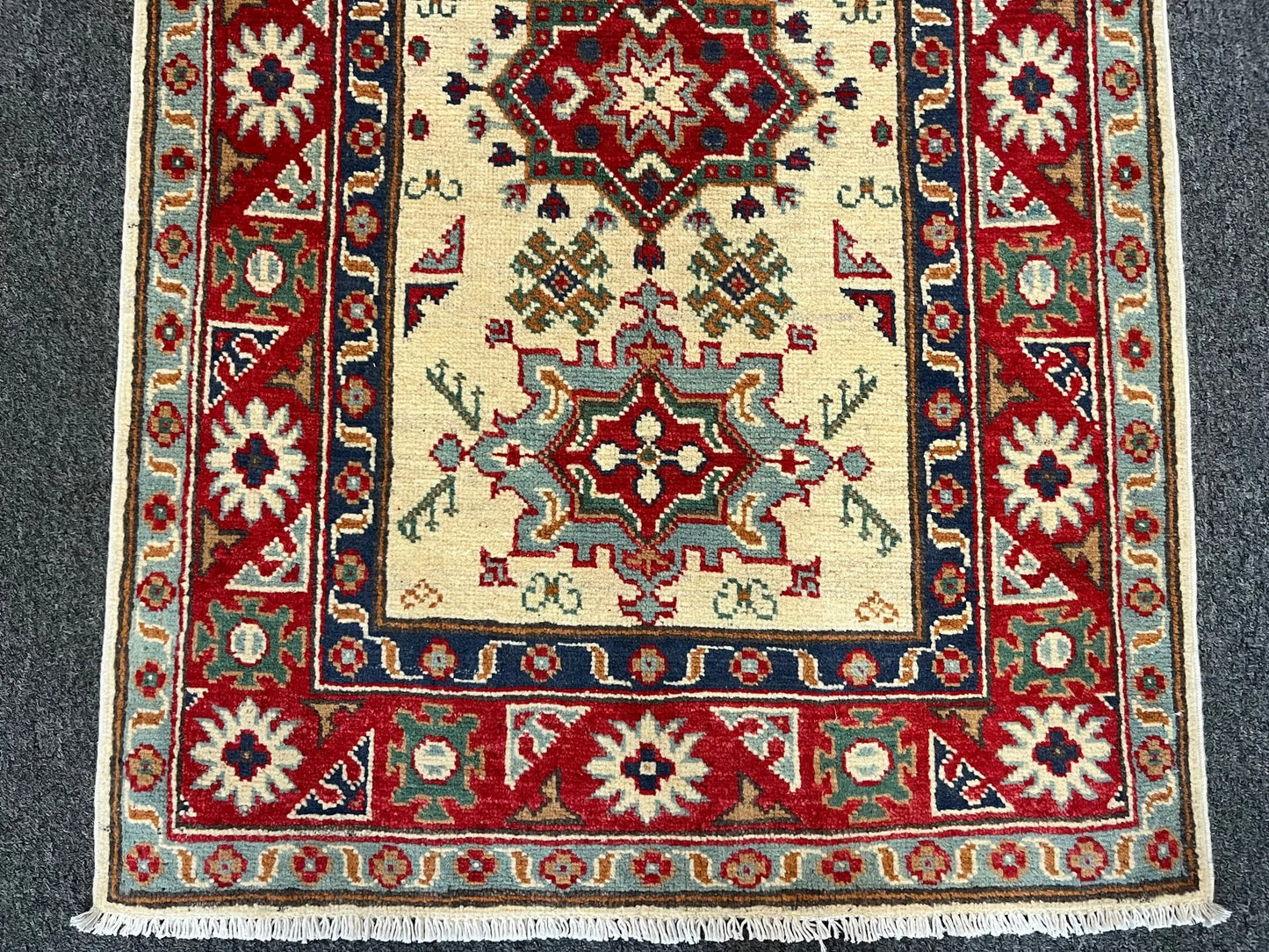 Kazak Multicolor 3X4 Handmade Wool Rug # 13338