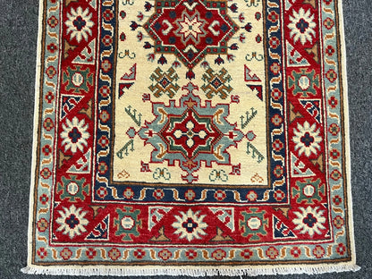 Kazak Multicolor 3X4 Handmade Wool Rug # 13338