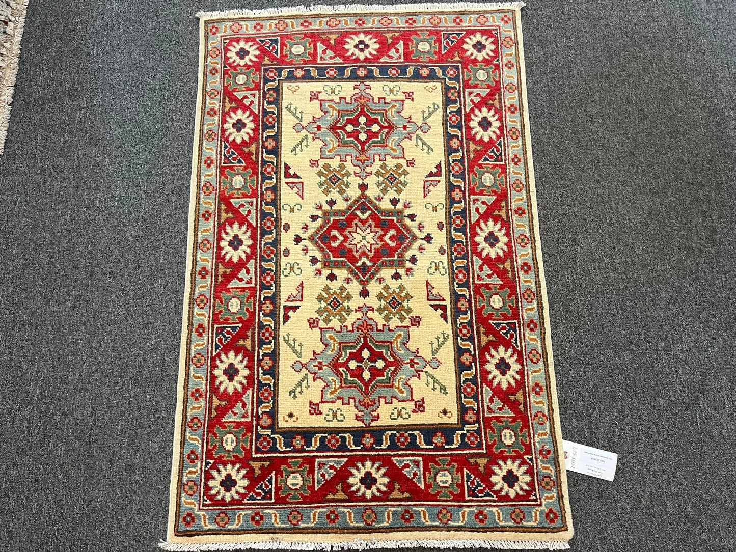 Kazak Multicolor 3X4 Handmade Wool Rug # 13338